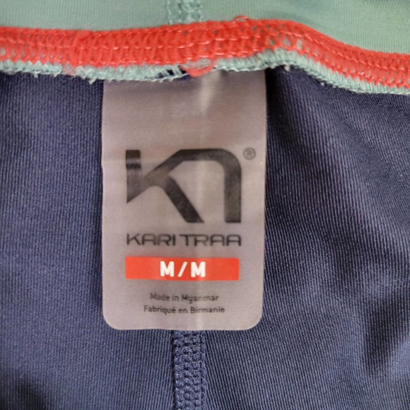 Kari Traa Womens Cropped Leggings Mid Rise Size Medium Navy Blue Yoga Activewear - Picture 5 of 7